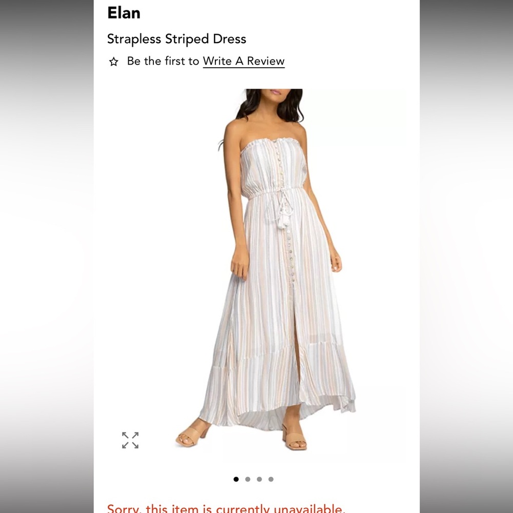 Elan Strapless Dress in White and Cream